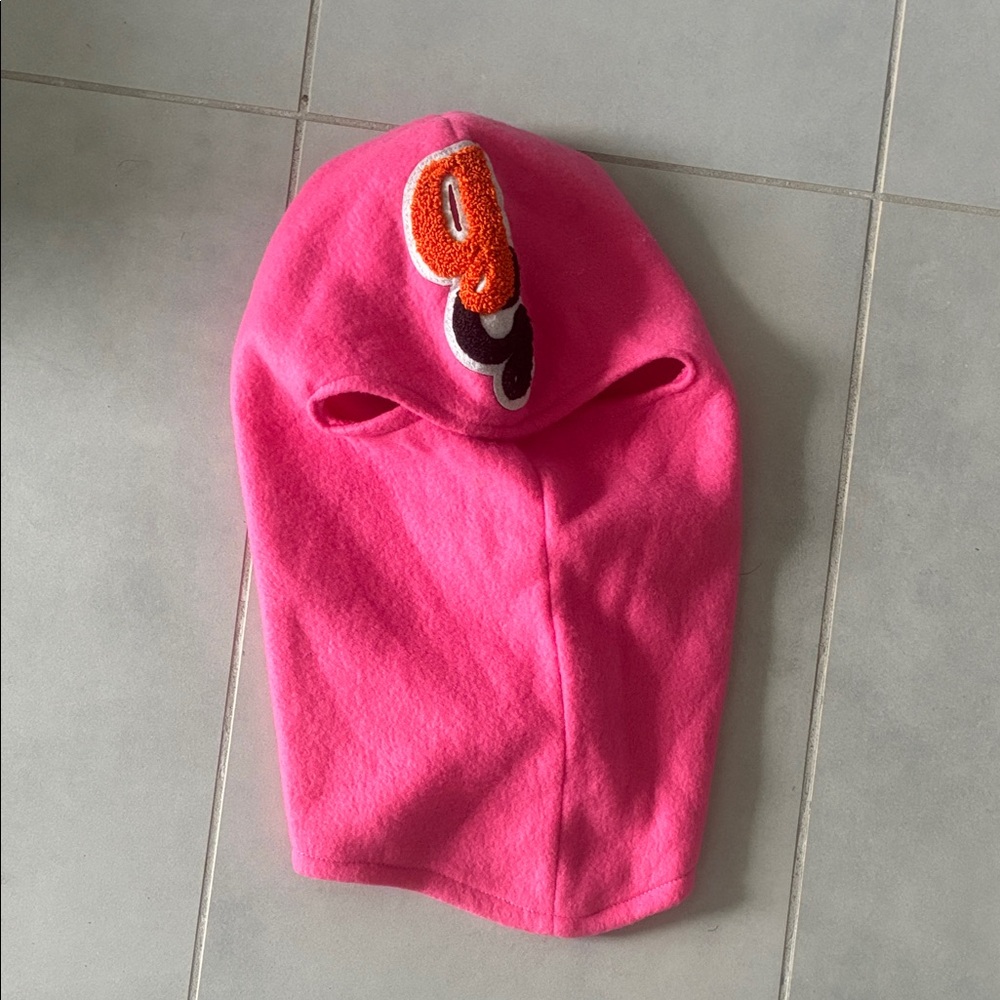 Pink Balaclava with Orange and Black Patch